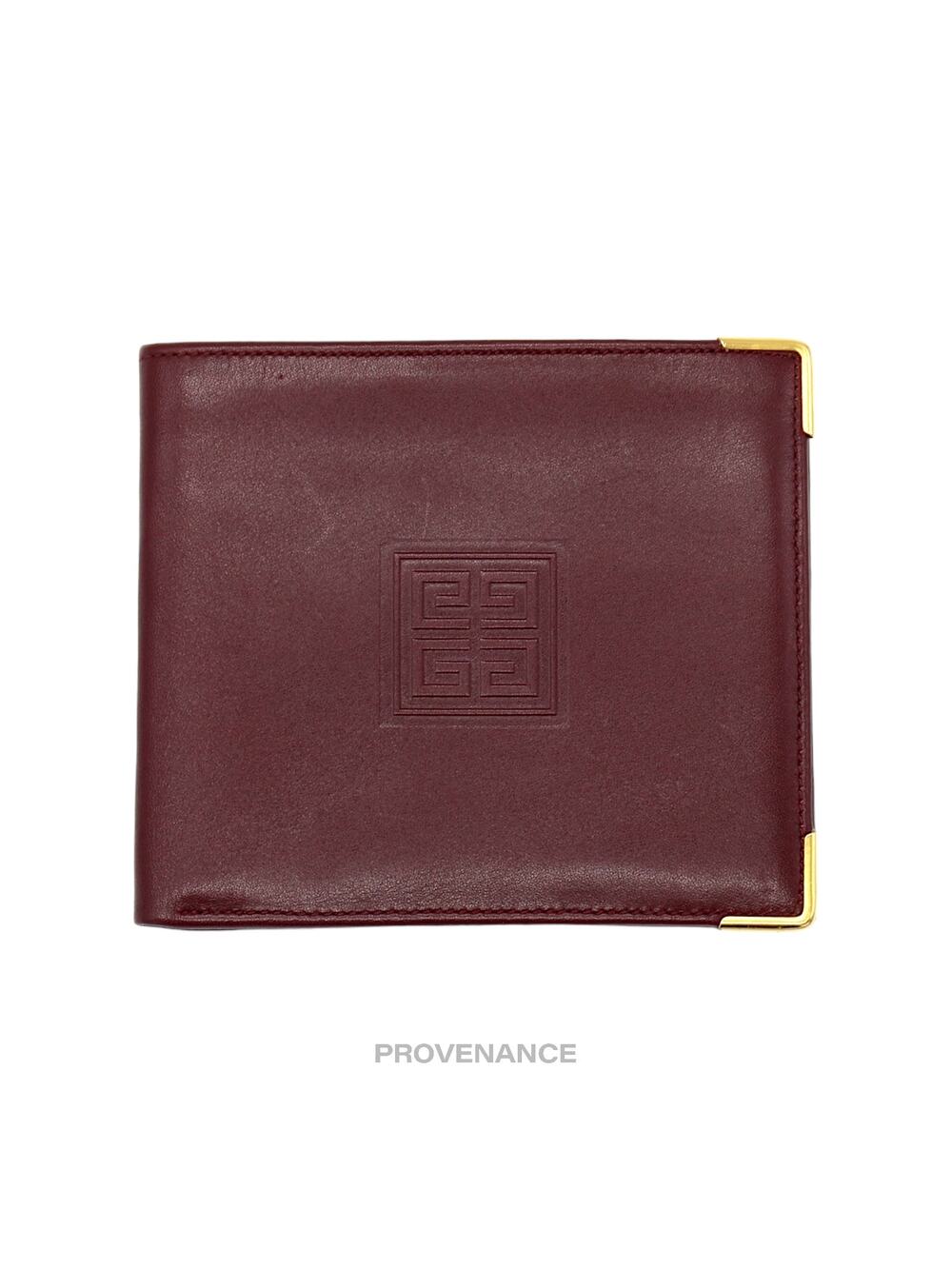 🔴 Givenchy Logo Bifold Wallet - Red Leather